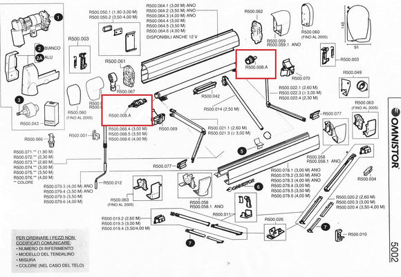 RICAMBI THULE OMNISTOR 5002: TAPPO DX+SX TUBO AVVOLGITELO - AccessoriCaravan.it