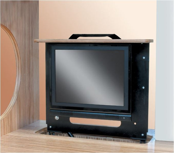 SUPPORTO LCD ELETTRICO USCITA DA SOTTO PER  MONITOR TV - AccessoriCaravan.it
