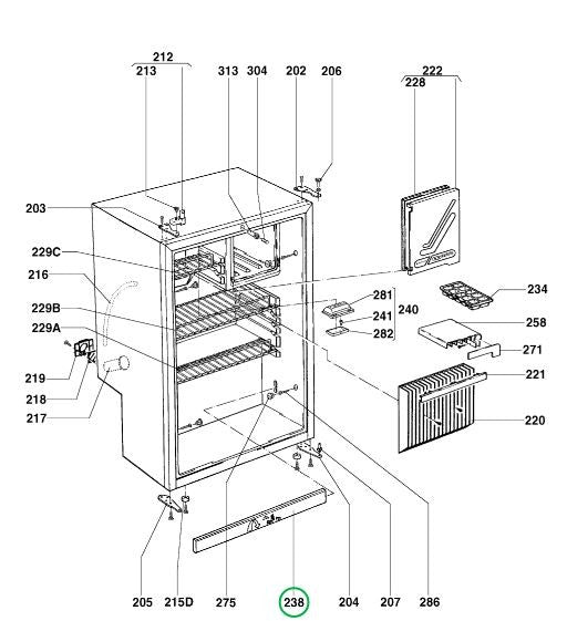 RICAMBI FRIGO RM4230-4320L PARTI MOBILE: ASTICELLA DI SUPPORTO BIANCA - AccessoriCaravan.it