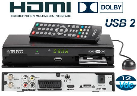 RICEVITORE DIGITALE 12V/230V SATELLITE HDTV, CON PORTA CI+ PER MODULI CI O CI+ DOTATO DI MIR - AccessoriCaravan.it